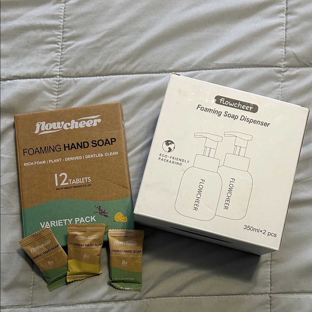 Flowcheer Foaming Soap Dispenser and 15 tablets, never opened or used